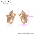 97382 xuping nouvelle arrivée élégance rose couleur or forme de fleur zircon dames boucles d&#39;oreilles